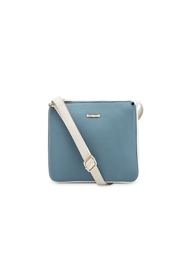 Fastrack Trendy Blue Sling Bag with Adjustable Straps | Faux-Leather Women's Handbags | Sling for Casual Carry - Image 1